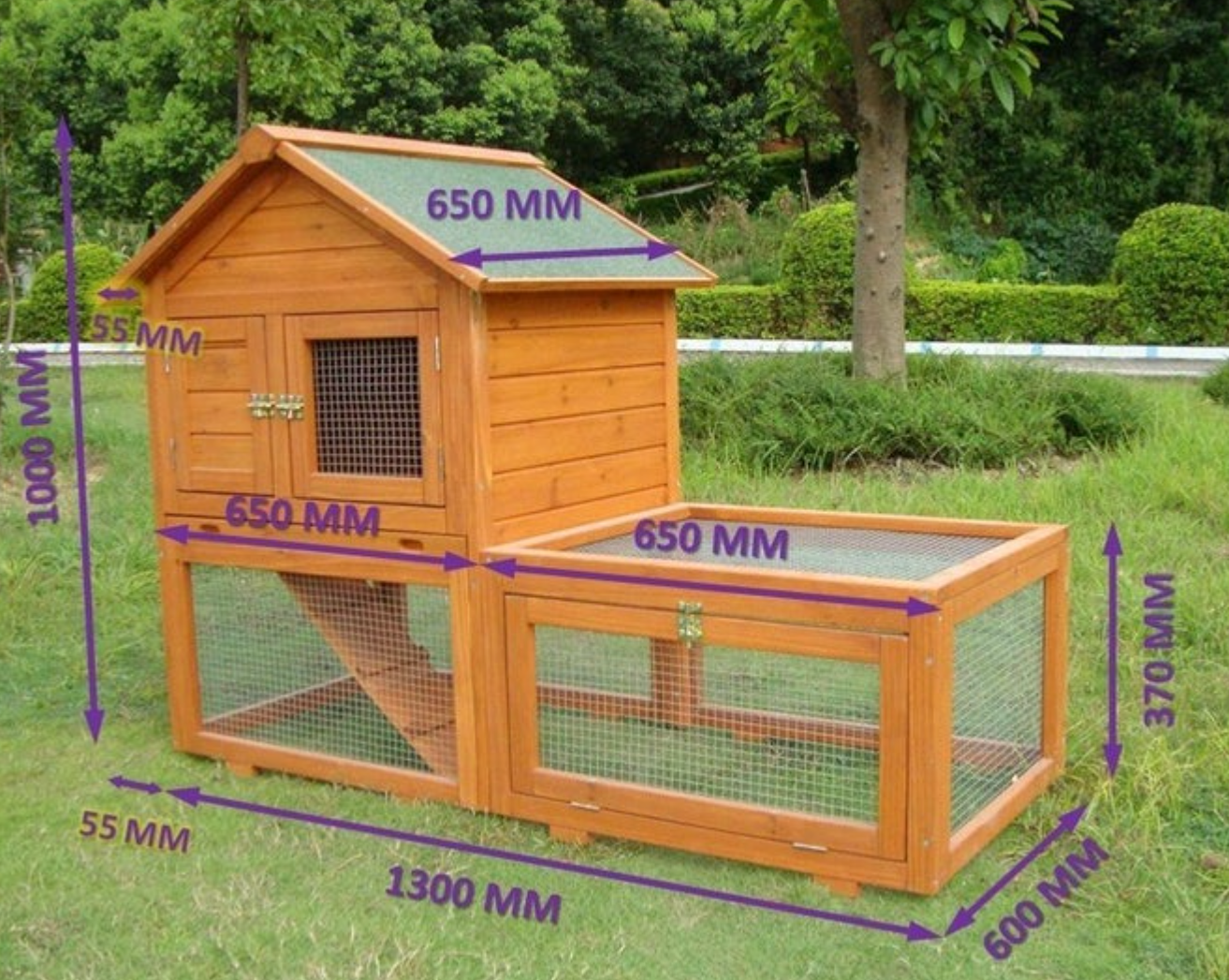 Rabbit Hutch Deluxe Measurements and Dimensions Photo