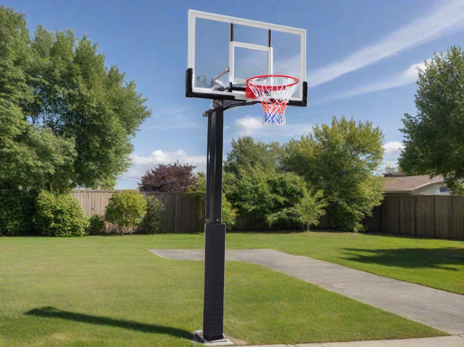 In-Ground Basketball Hoop With Background Photo